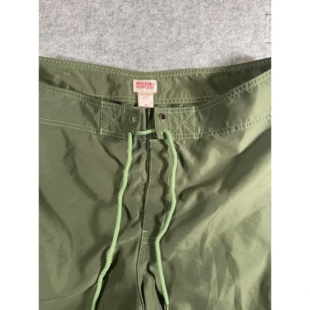 Mossimo Supply Co Mens Olive Green Board Shorts Size 38 Cargo Pocket Swim Trunks